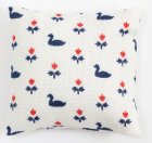 (image for) Throw Pillow - White w/ Navy Ducks