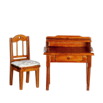 (image for) Small Writing Desk & Chair Set 2pc - Walnut