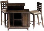 (image for) Walnut Bar w/ 2 Tall Chairs