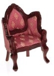 (image for) Victorian Heart Armchair Rose & Mahogany