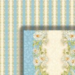 (image for) 1/2in Scale Blue Daisey Wallpaper