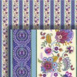 (image for) Blue & Lavender Floral Wallpaper