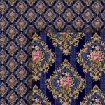 (image for) Dark Blue Floral Wallpaper