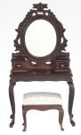 (image for) Dressing Table / Vanity w/ Seat - Mahogany