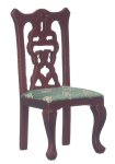 (image for) Green Upholstered Side Chair - Mahogany