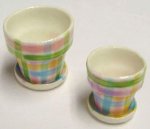 (image for) 2 Flower Pots & Saucers Assorted Patterns