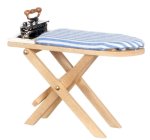 (image for) Ironing Board w/ Old Fashioned Iron - Oak