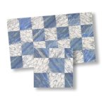 (image for) Blue & White Faux Marble Tile Sheets w/ Border