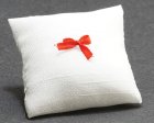 (image for) White w/ Red Bow Throw Pillow