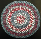 (image for) handmade braided rug-blue/red/white