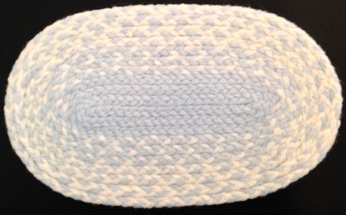 (image for) handmade braided rug-blue/white