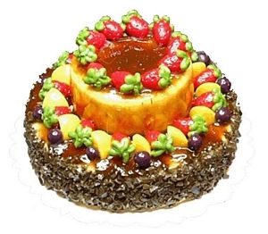 (image for) Large 2-Tiered Fruit Topped Cake Style 10