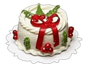 (image for) Holly & Red Bow Christmas Cake