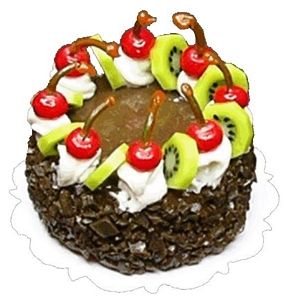 (image for) Chocolate Cake w/ Kiwi & Cherry Toppng