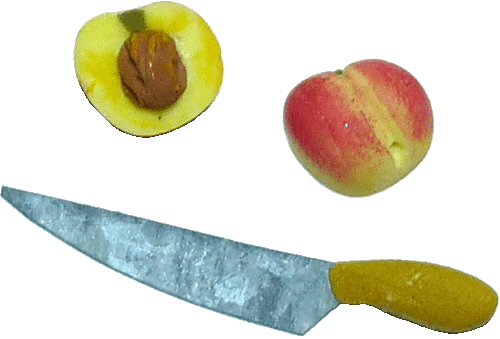 (image for) Peach Halves & Knife