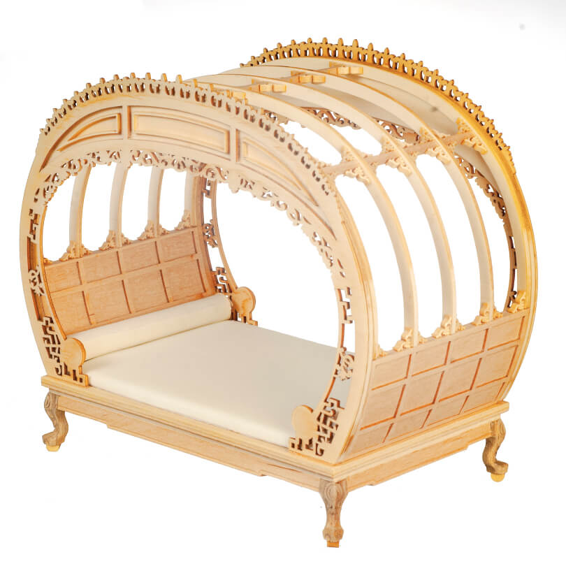 dollhouse miniature canopy bed