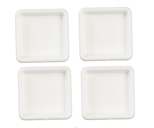 (image for) Square Plates - White - 4pc