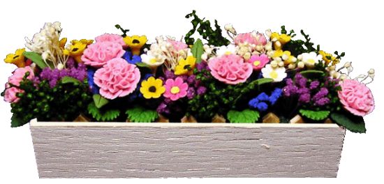 (image for) Pink Carnation Picket White Planter