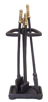 Black/Gold Fireplace Set (image for) Black/Gold Fireplace Set