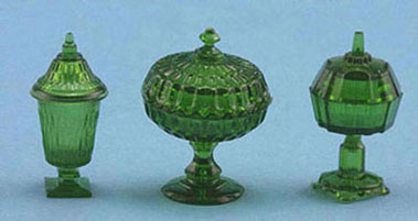 (image for) 3 Emerald Green Candy Dishes