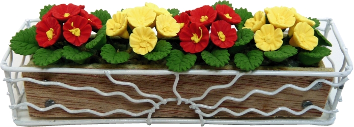 (image for) Red & Yellow Flowers in Sunrise Iron Planter