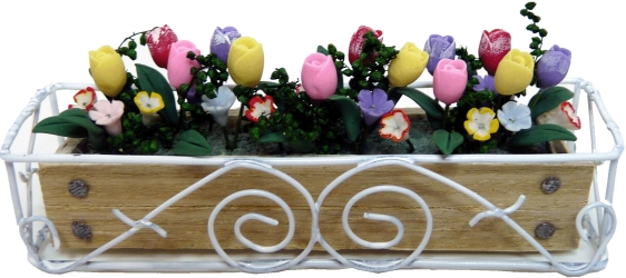 (image for) Spring Crocus & Tulip in Scroll Iron Planter