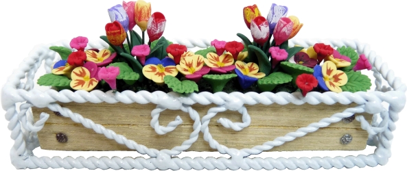 (image for) Frosted Tulips & Pansies in Braided Iron