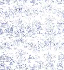 (image for) Wallpaper Playland Toile Lilac 3pc